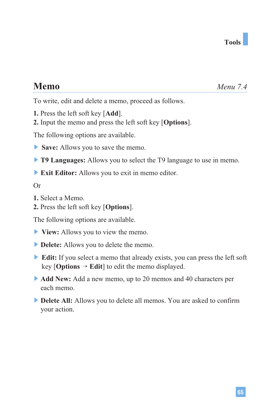 Menu 7.4 | LG 4015 User Manual | Page 66 / 114