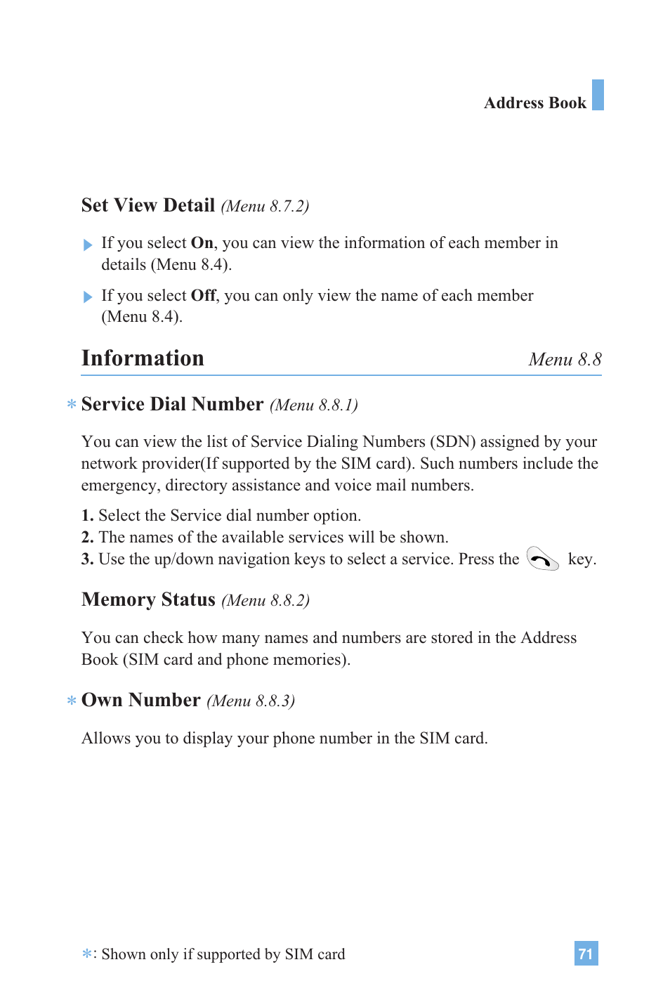 Information | LG 4015 User Manual | Page 72 / 114