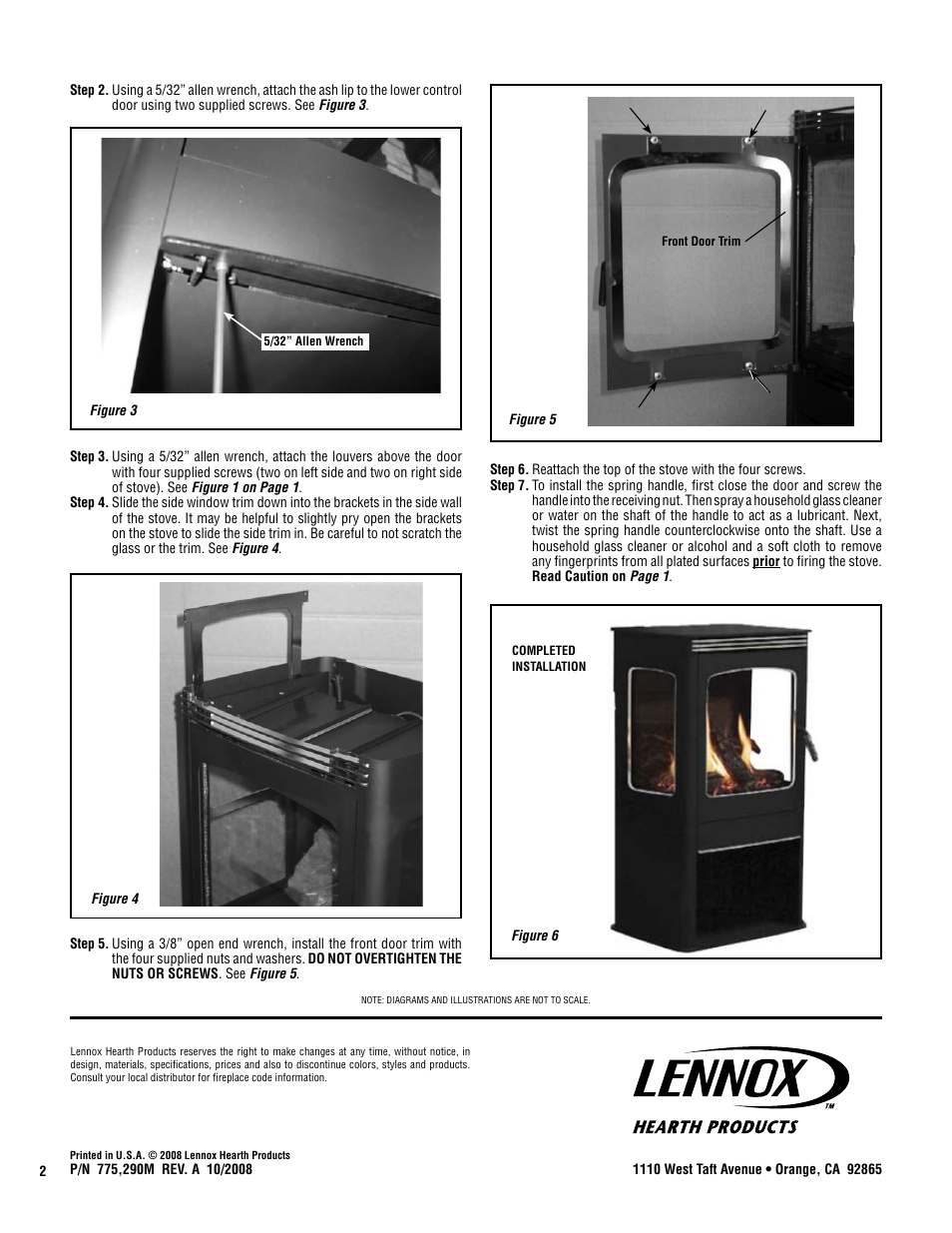 Lennox Hearth 290M User Manual | Page 2 / 2
