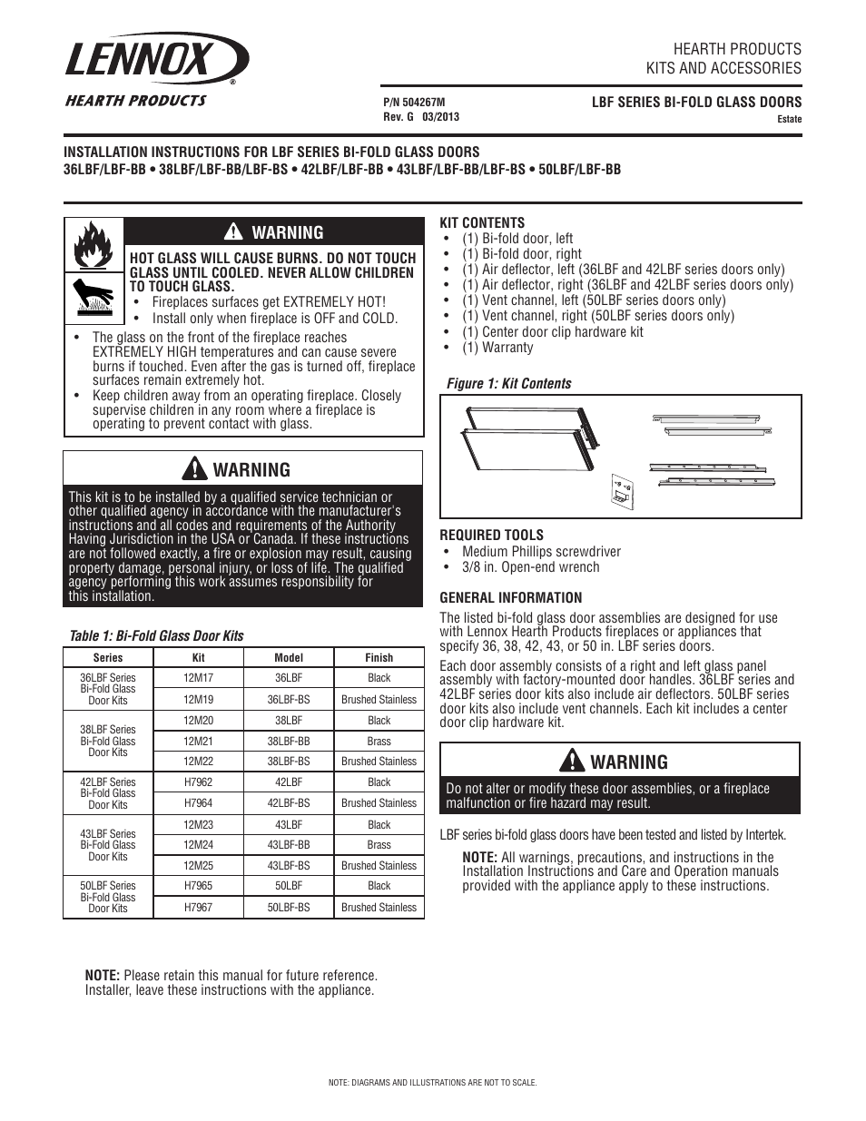 Lennox Hearth LBF-BB User Manual | 4 pages
