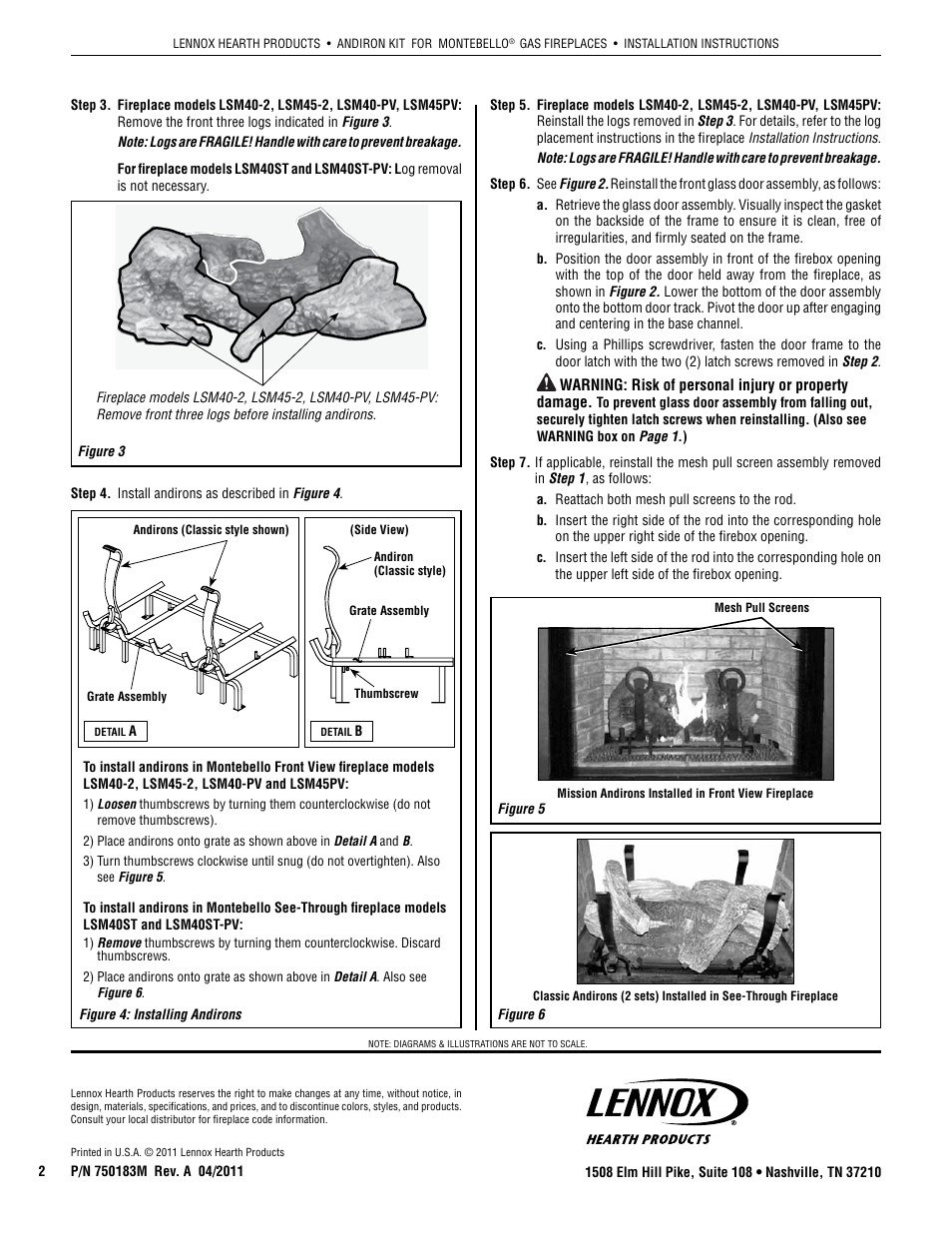 Lennox Hearth AKM-LSM LSM40ST-PV User Manual | Page 2 / 2