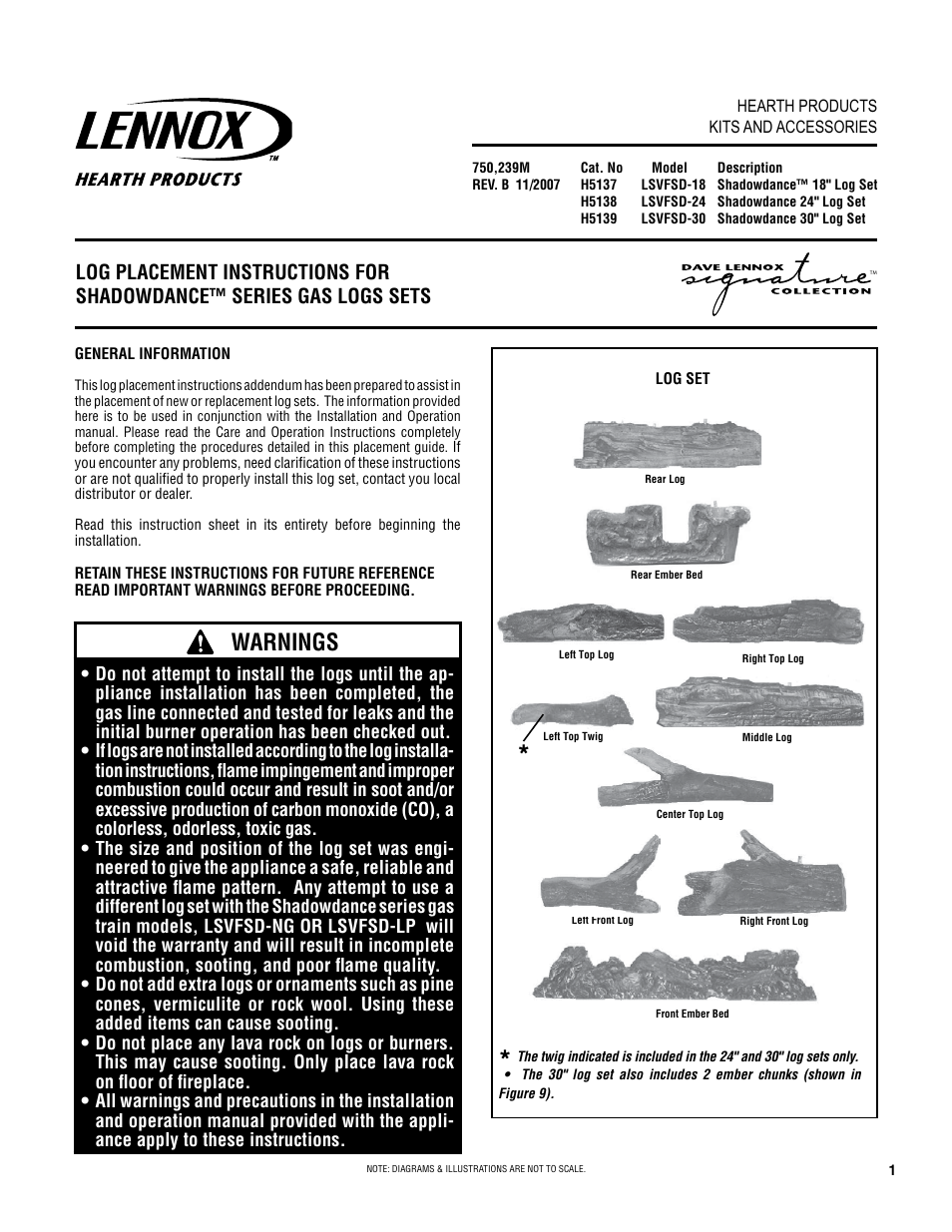 Lennox Hearth SHADOWDANCETM LSVFSD-8 User Manual | 4 pages