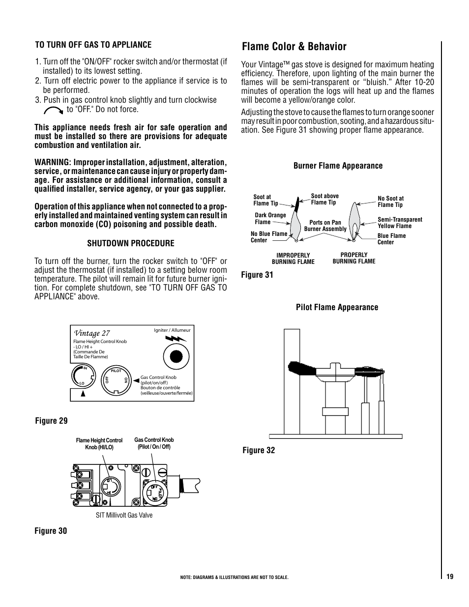 Flame color & behavior | Lennox Hearth VIS35 User Manual | Page 19 / 30