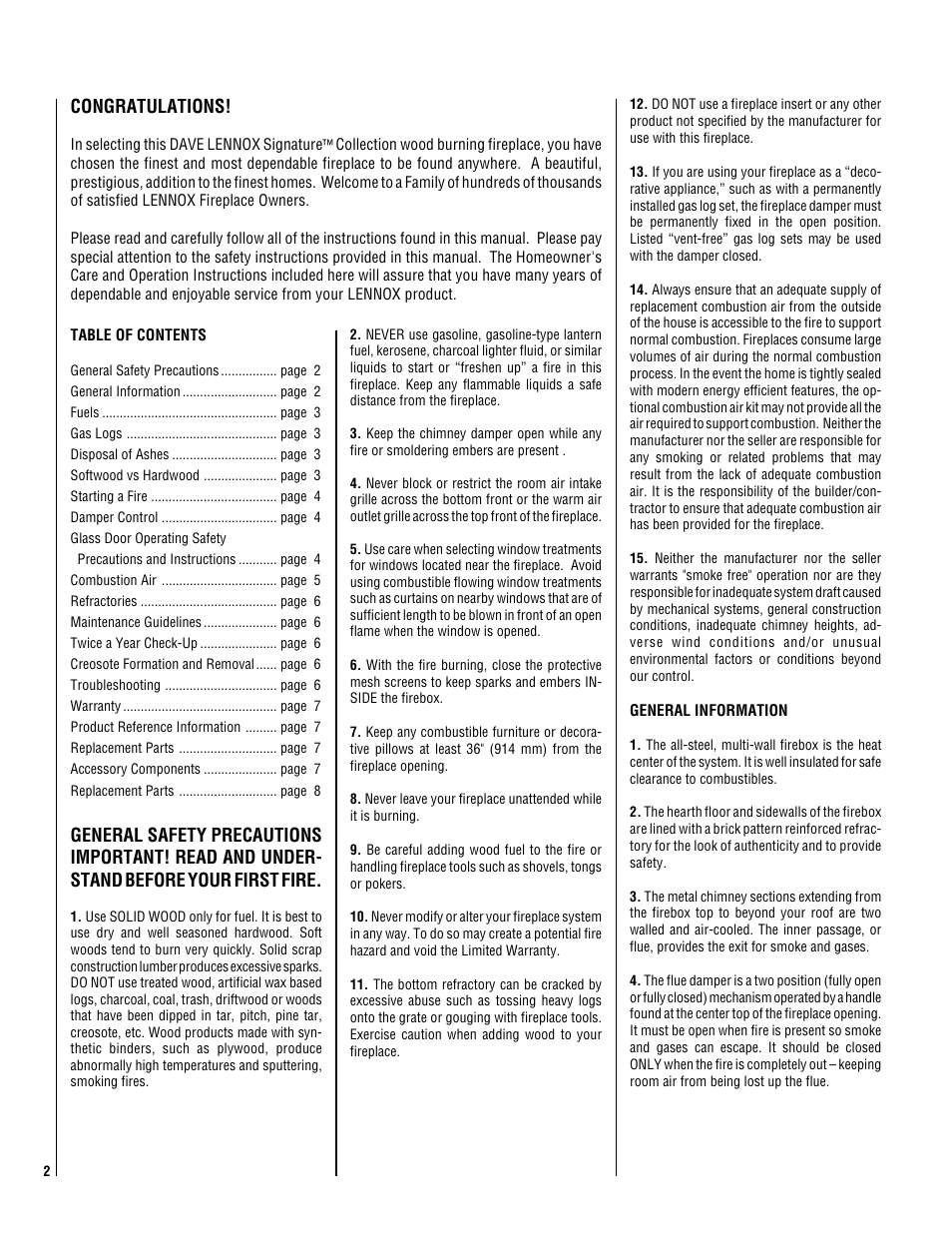 Lennox Hearth EST-48-H User Manual | Page 2 / 8