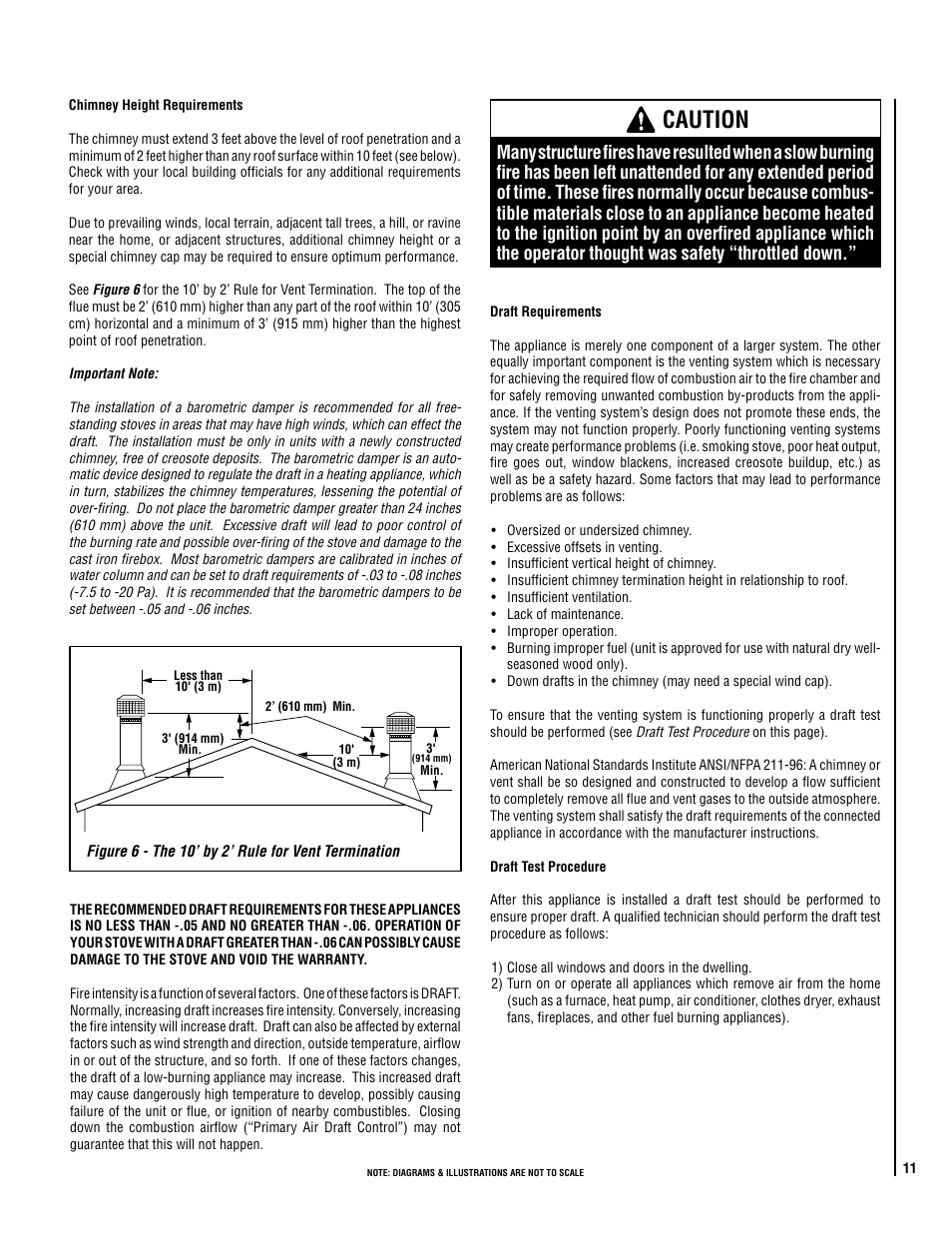 Caution | Lennox Hearth ELITE CI2000HT User Manual | Page 11 / 36