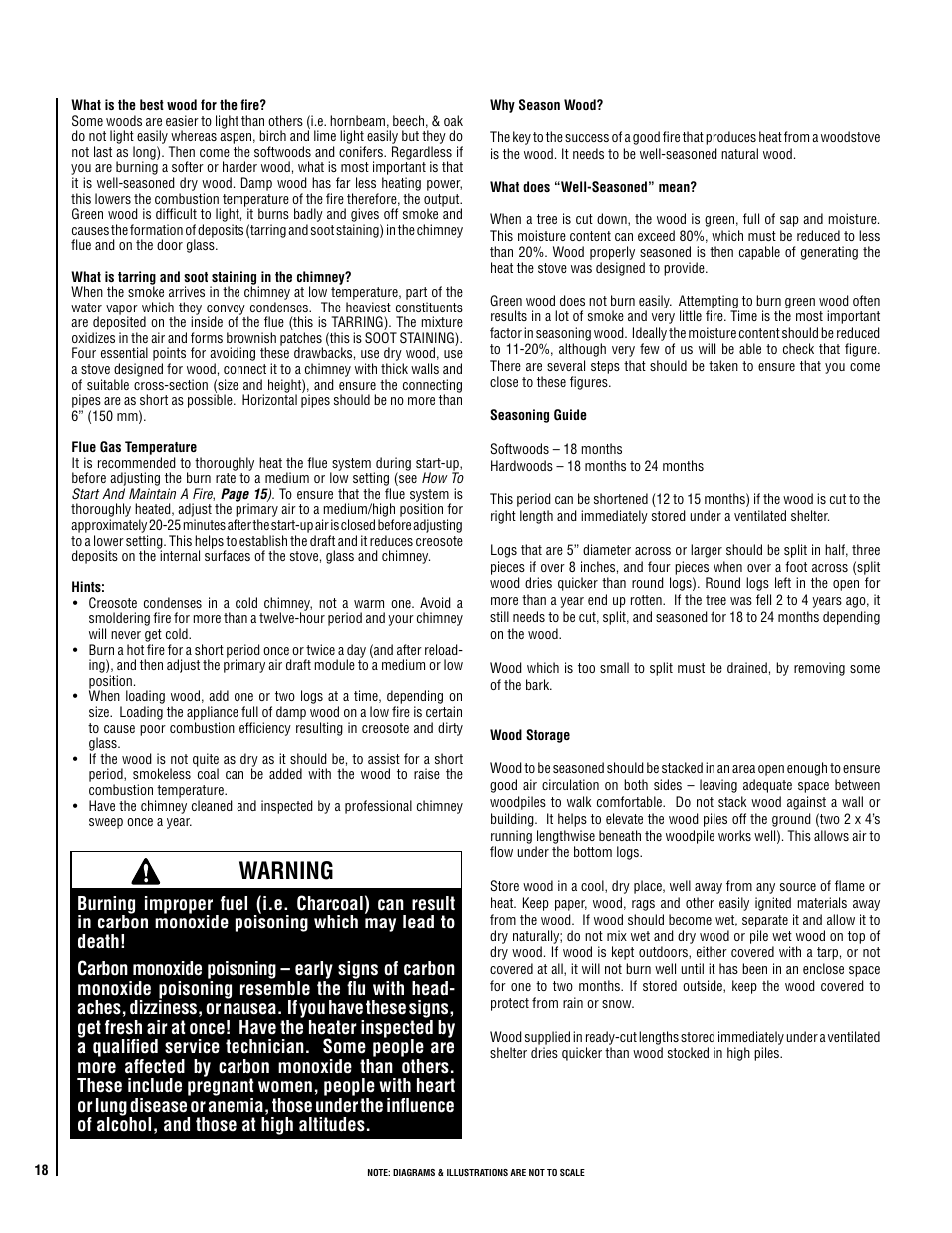 Warning | Lennox Hearth ELITE CI2000HT User Manual | Page 18 / 36