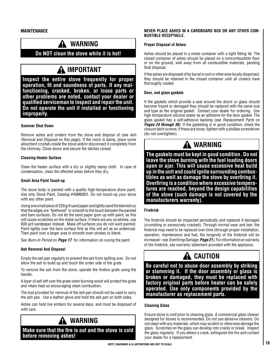 Warning, Important, Caution | Lennox Hearth ELITE CI2000HT User Manual | Page 19 / 36