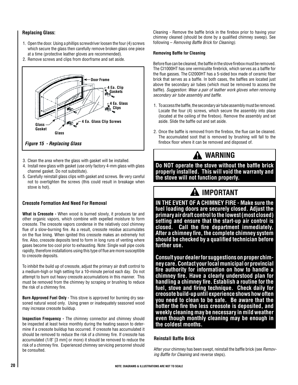 Warning, Important | Lennox Hearth ELITE CI2000HT User Manual | Page 20 / 36