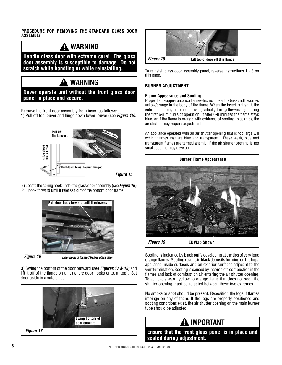 Warning, Important | Lennox Hearth EDVI25 User Manual | Page 8 / 24