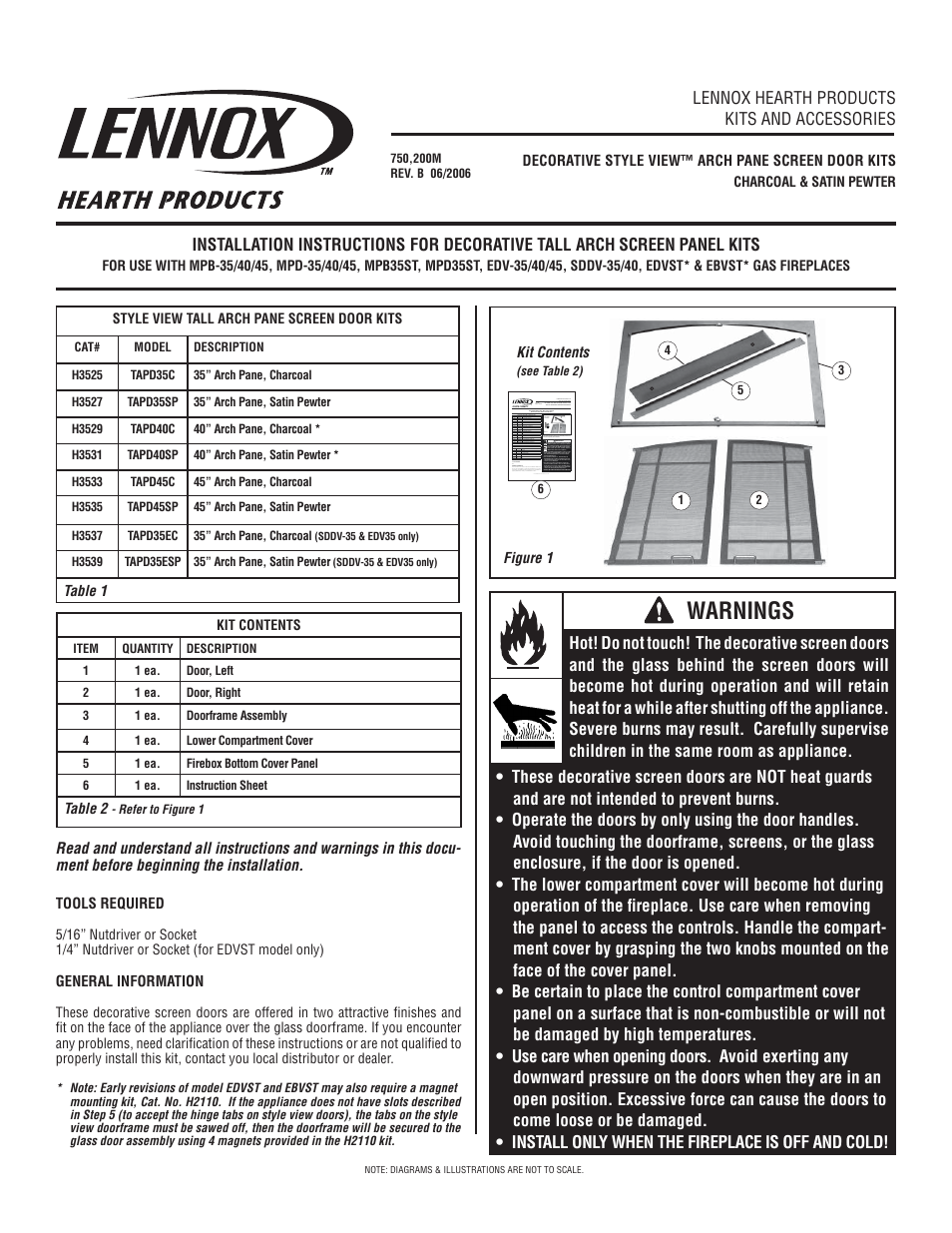 Lennox Hearth Decorative Style View EDV-40 User Manual | 4 pages