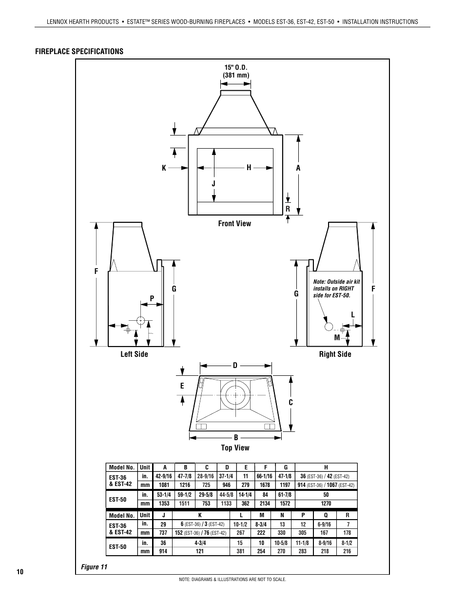 Lennox Hearth WOOD-BURNING FIREPLACES EST-50* User Manual | Page 10 / 26