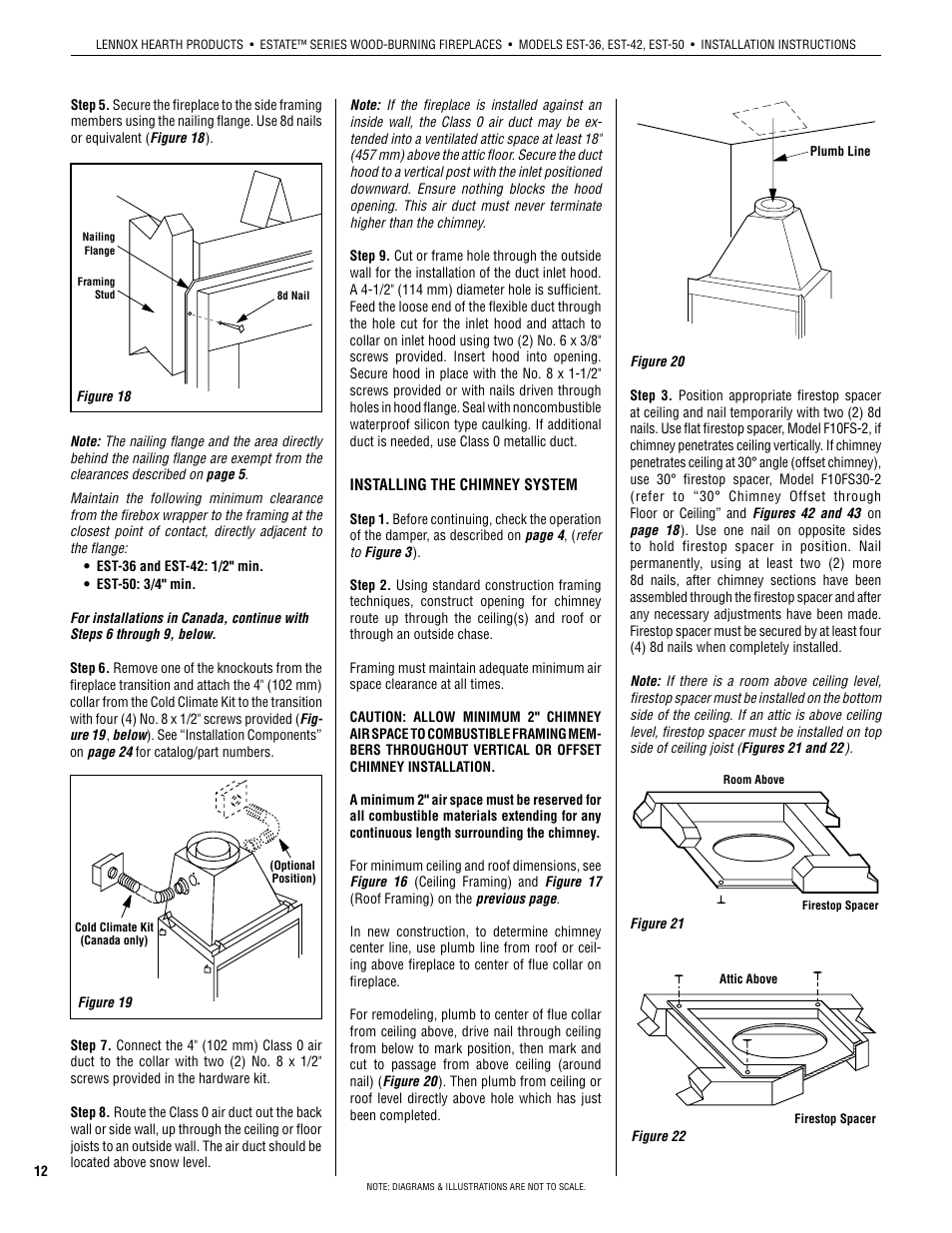 Lennox Hearth WOOD-BURNING FIREPLACES EST-50* User Manual | Page 12 / 26