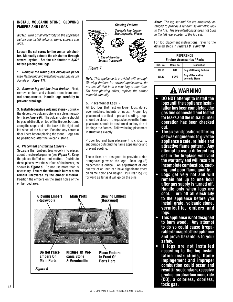 Warning | Lennox Hearth ELITE SERIES ELDV-45NE User Manual | Page 12 / 32