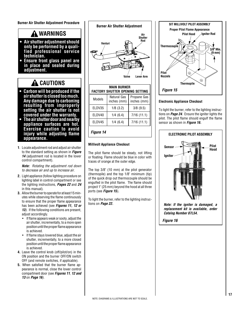 Warnings, Cautions | Lennox Hearth ELITE SERIES ELDV-45NE User Manual | Page 17 / 32