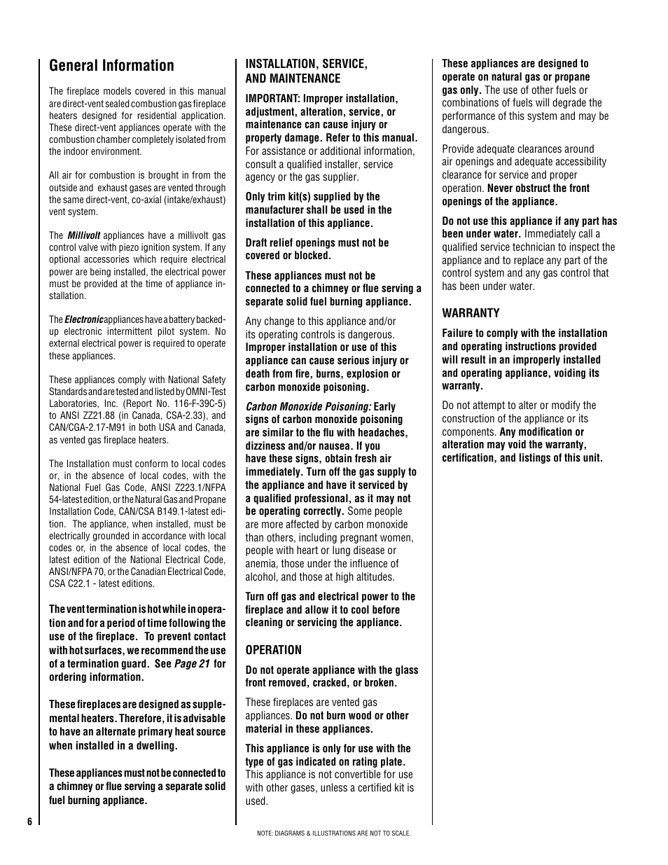 General information | Lennox Hearth ELITE SERIES ELDV-45NE User Manual | Page 6 / 32