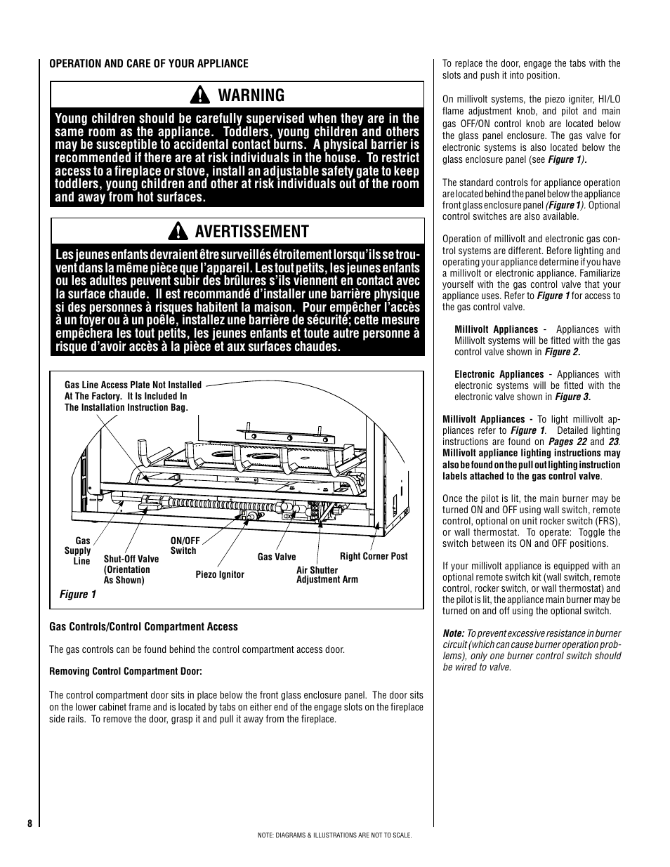 Warning, Avertissement | Lennox Hearth ELITE SERIES ELDV-45NE User Manual | Page 8 / 32