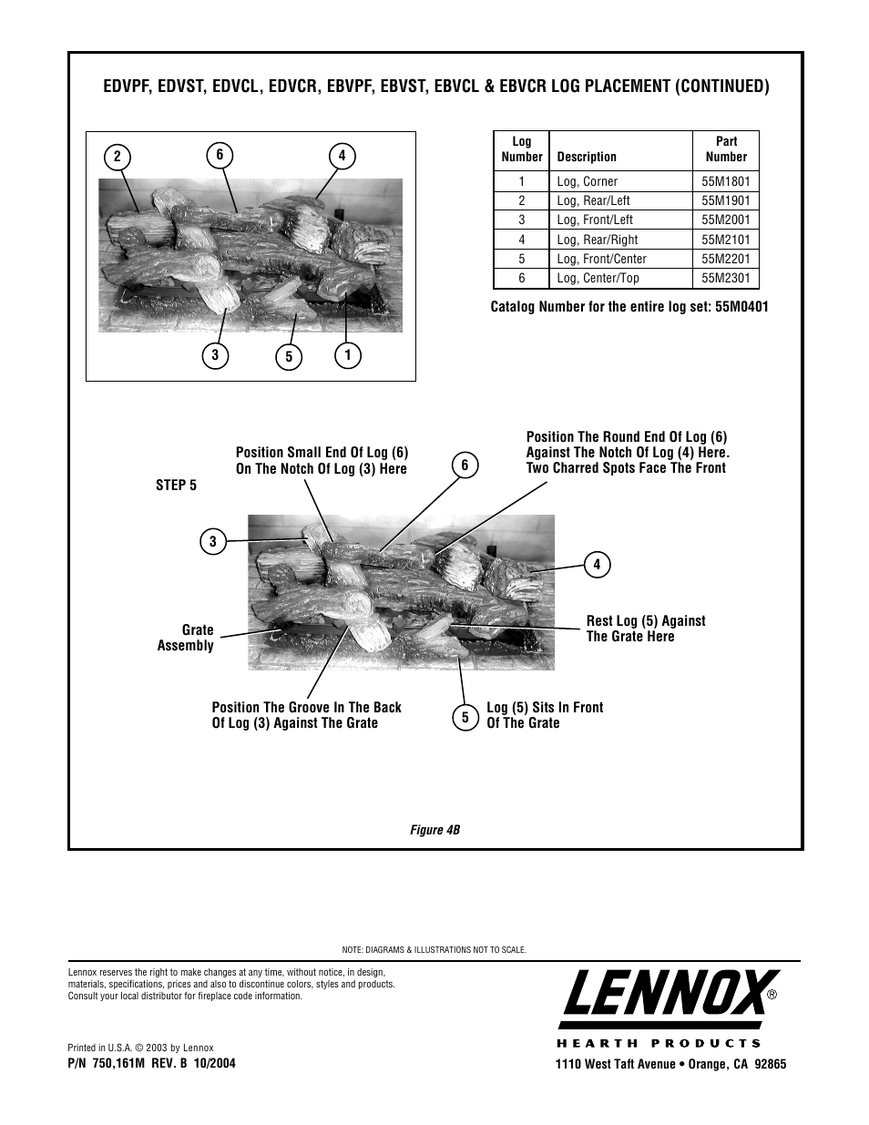 Lennox Hearth B-Vent Series EDVCR User Manual | Page 4 / 4