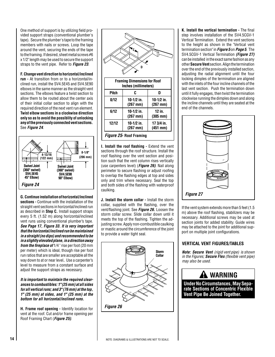 Warning | Lennox Hearth Electronic LMDV-3530-CNM User Manual | Page 14 / 36