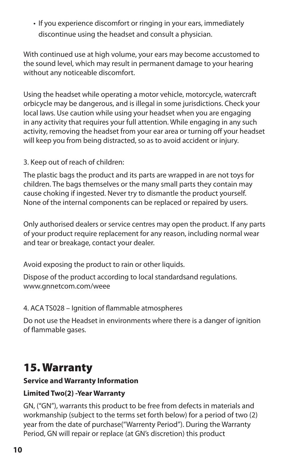 Warranty | Lennox Hearth BT2010 User Manual | Page 12 / 16