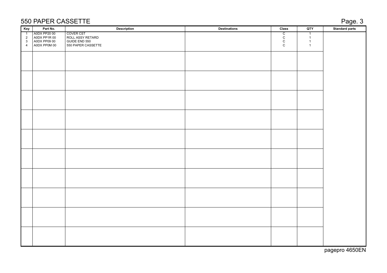 550 paper cassette, Page. 3, Pagepro 4650en | Lennox Hearth 4650EN User Manual | Page 13 / 39