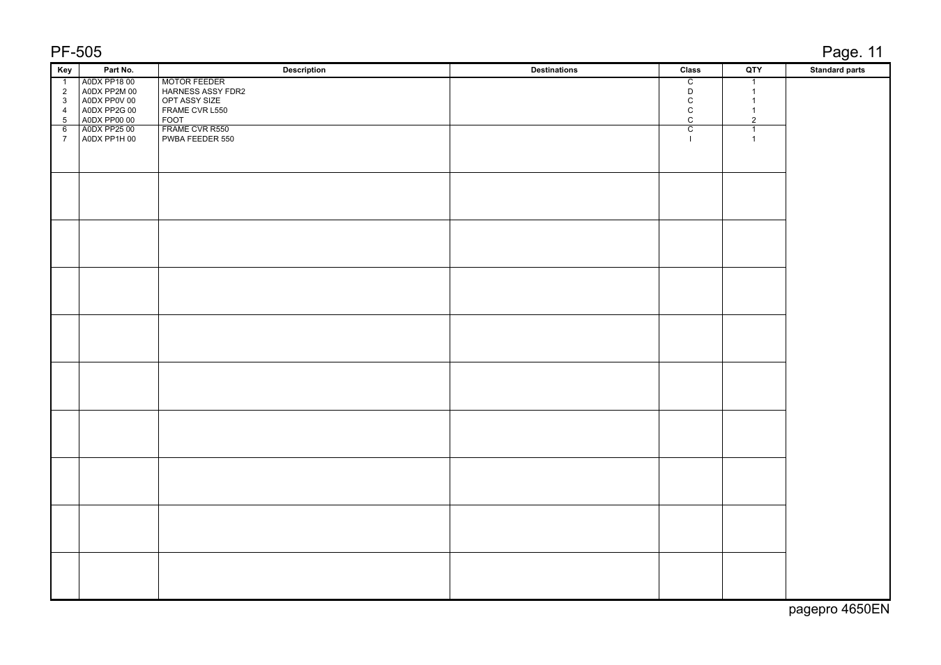 Pf-505, Page. 11, Pagepro 4650en | Lennox Hearth 4650EN User Manual | Page 29 / 39