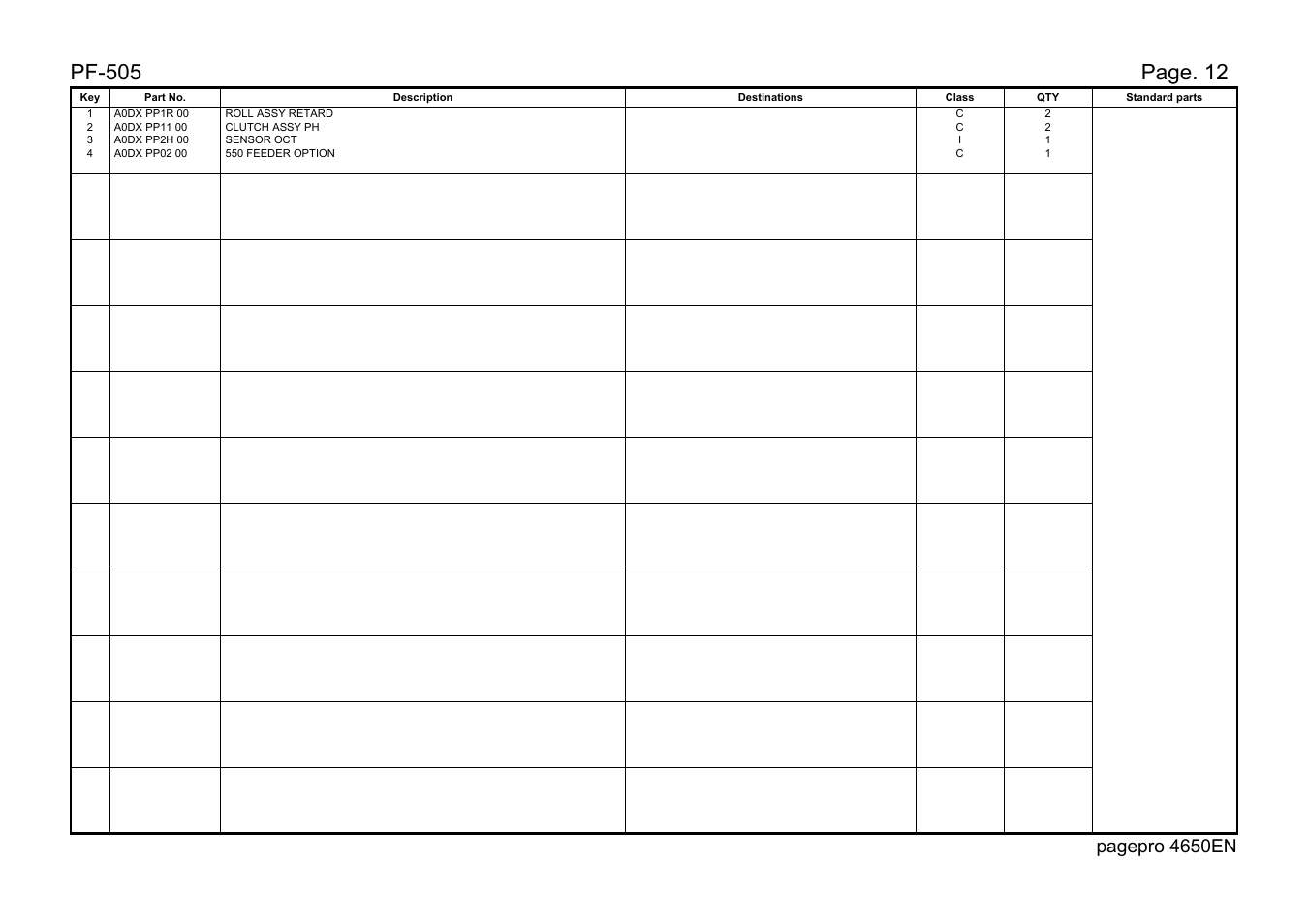 Pf-505, Page. 12, Pagepro 4650en | Lennox Hearth 4650EN User Manual | Page 31 / 39