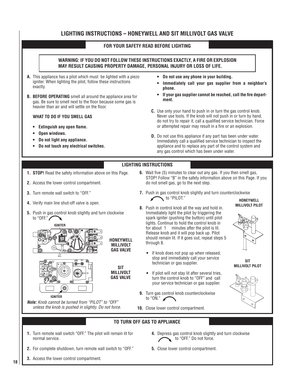 Lighting instructions | Lennox Hearth LMDV-3530CNM User Manual | Page 18 / 28