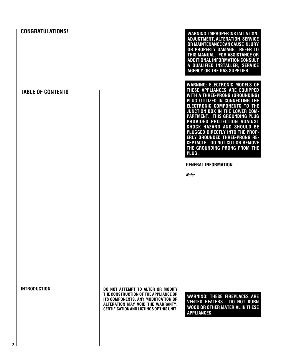 Lennox Hearth B-MPC0353VDE User Manual | Page 2 / 24