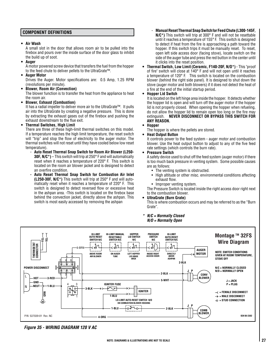 Montage, 32fs wire diagram | Lennox Hearth Montage 32FS User Manual | Page 27 / 36