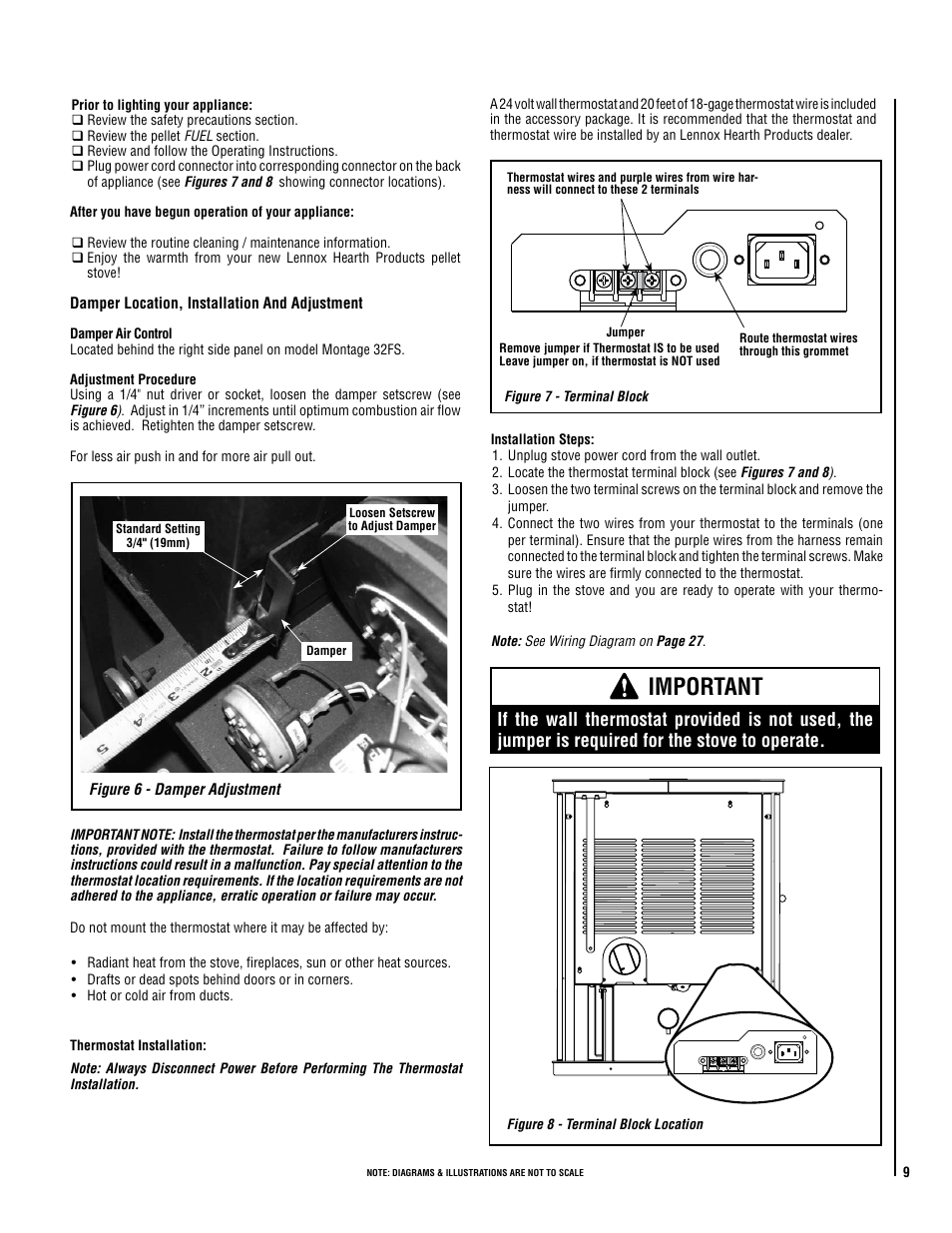Important | Lennox Hearth Montage 32FS User Manual | Page 9 / 36