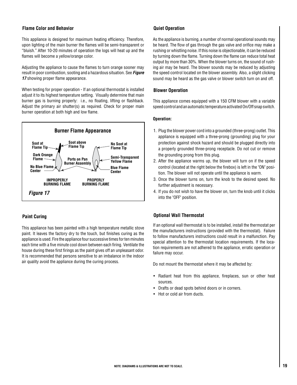 Burner flame appearance figure 17 | Lennox Hearth DIRECT-VENT RAVENNA SDVI33/40 User Manual | Page 19 / 30