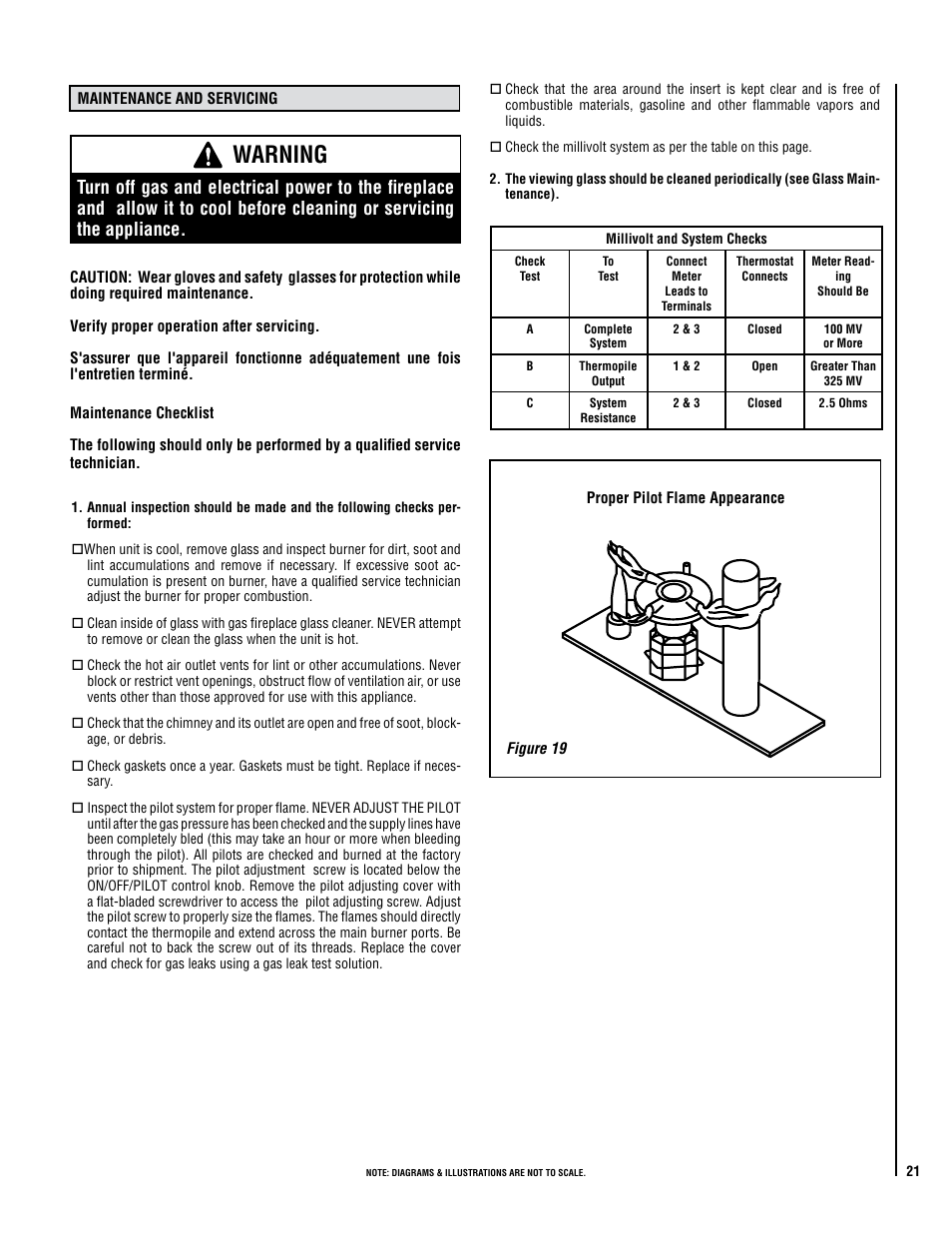 Warning | Lennox Hearth DIRECT-VENT RAVENNA SDVI33/40 User Manual | Page 21 / 30