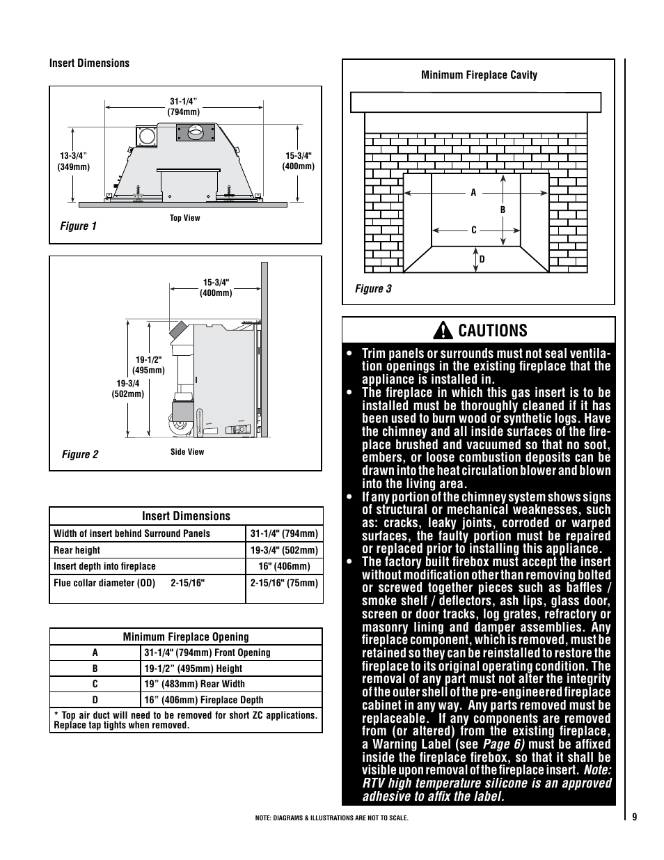 Cautions | Lennox Hearth DIRECT-VENT RAVENNA SDVI33/40 User Manual | Page 9 / 30