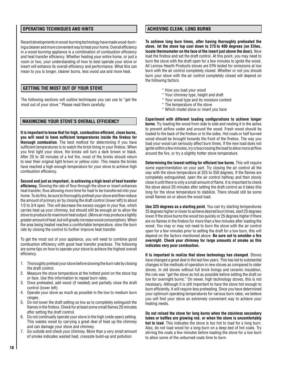 Lennox Hearth STRIKER SWS160 User Manual | Page 18 / 32