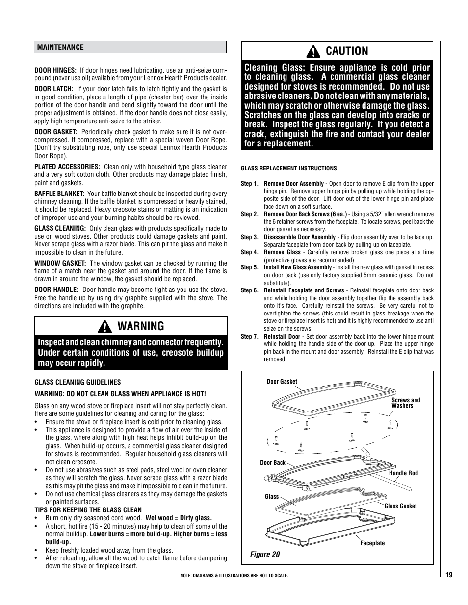 Warning, Caution | Lennox Hearth STRIKER SWS160 User Manual | Page 19 / 32