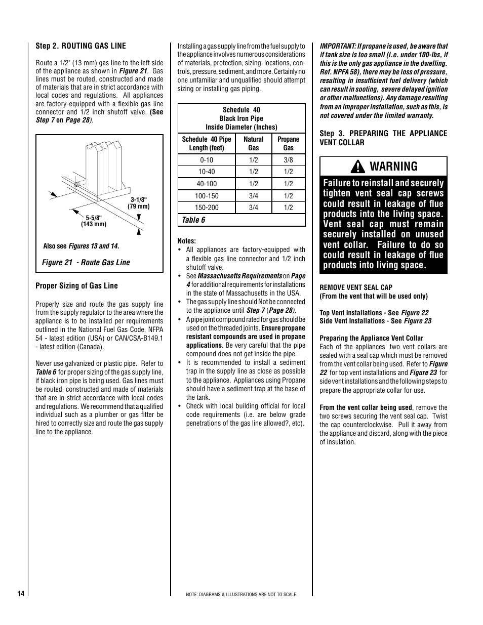 Warning | Lennox Hearth ELITE EDVCRPM-B User Manual | Page 14 / 44