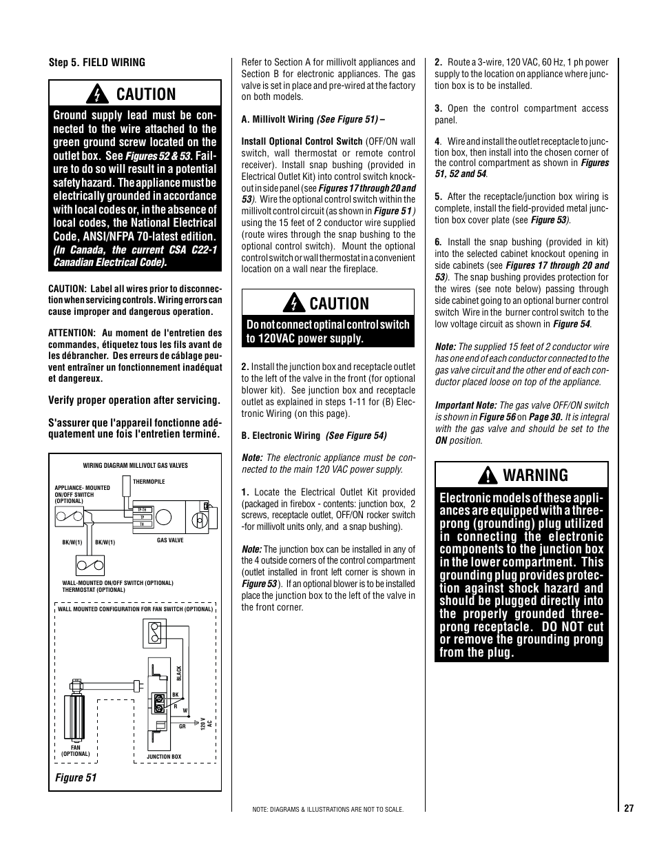 Caution, Warning | Lennox Hearth ELITE EDVCRPM-B User Manual | Page 27 / 44