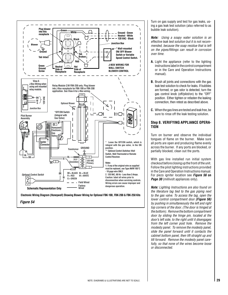 Step 8. verifying appliance opera- tion, Figure 54 | Lennox Hearth ELITE EDVCRPM-B User Manual | Page 29 / 44