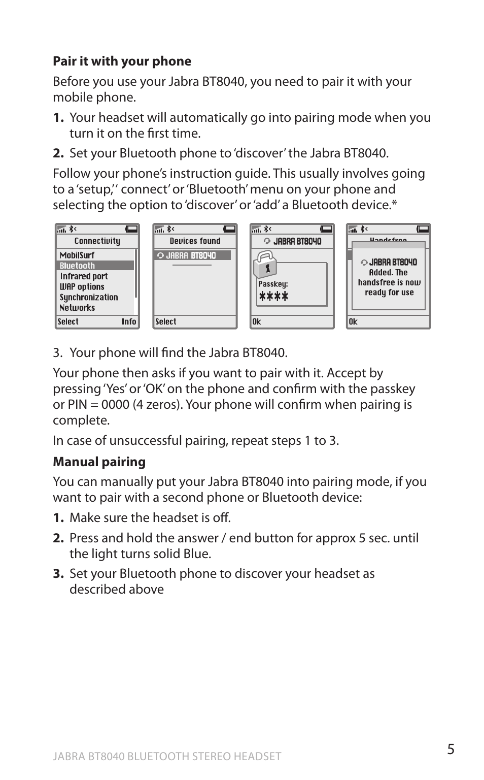 En g li sh | Lennox Hearth BT8040 User Manual | Page 5 / 16