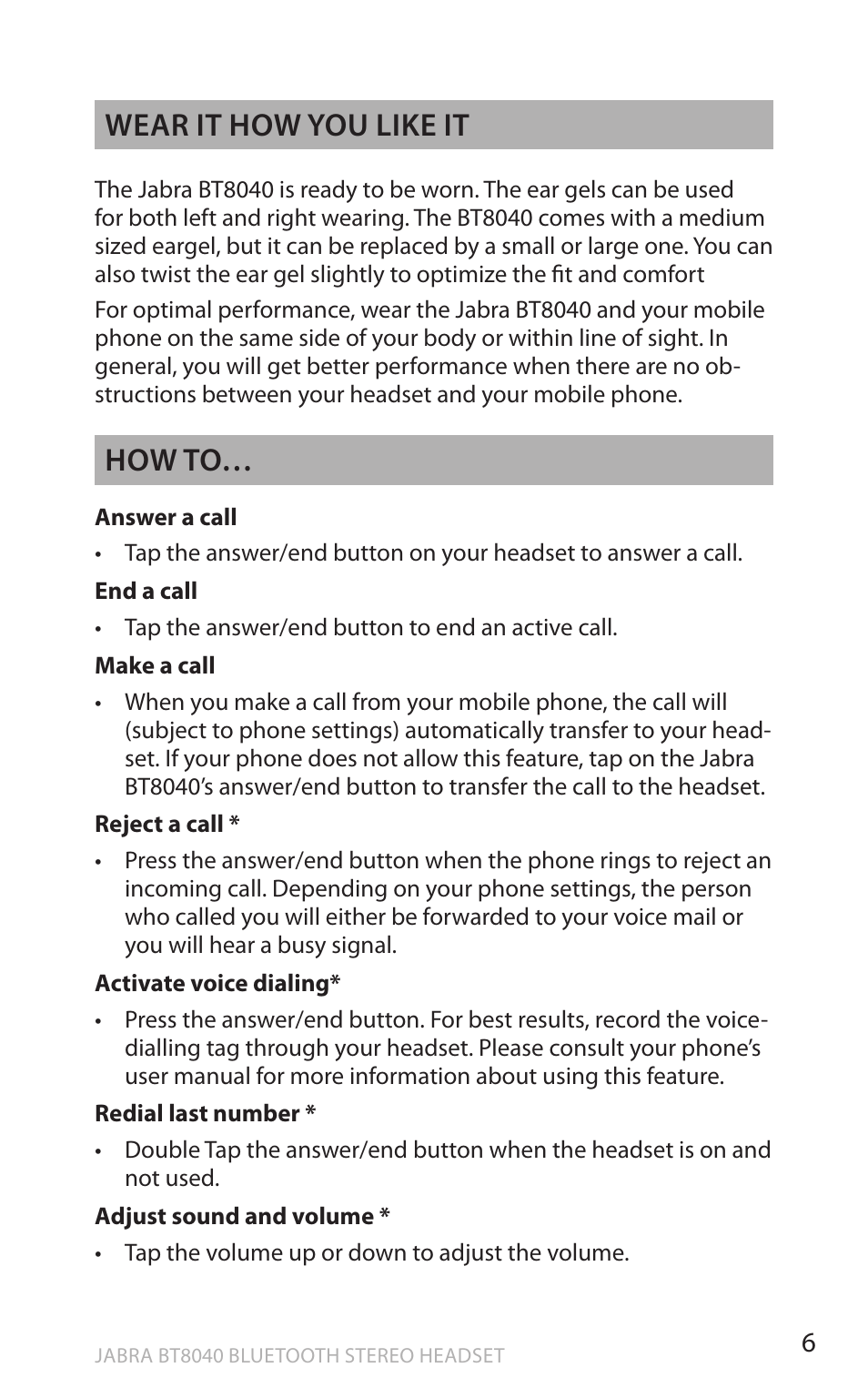 En g li sh, Wear it how you like it, How to | Lennox Hearth BT8040 User Manual | Page 6 / 16