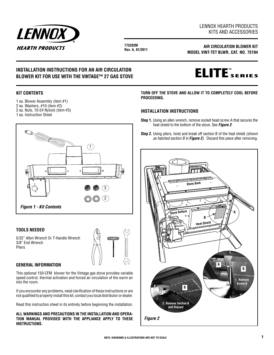 Lennox Hearth 775202M User Manual | 4 pages