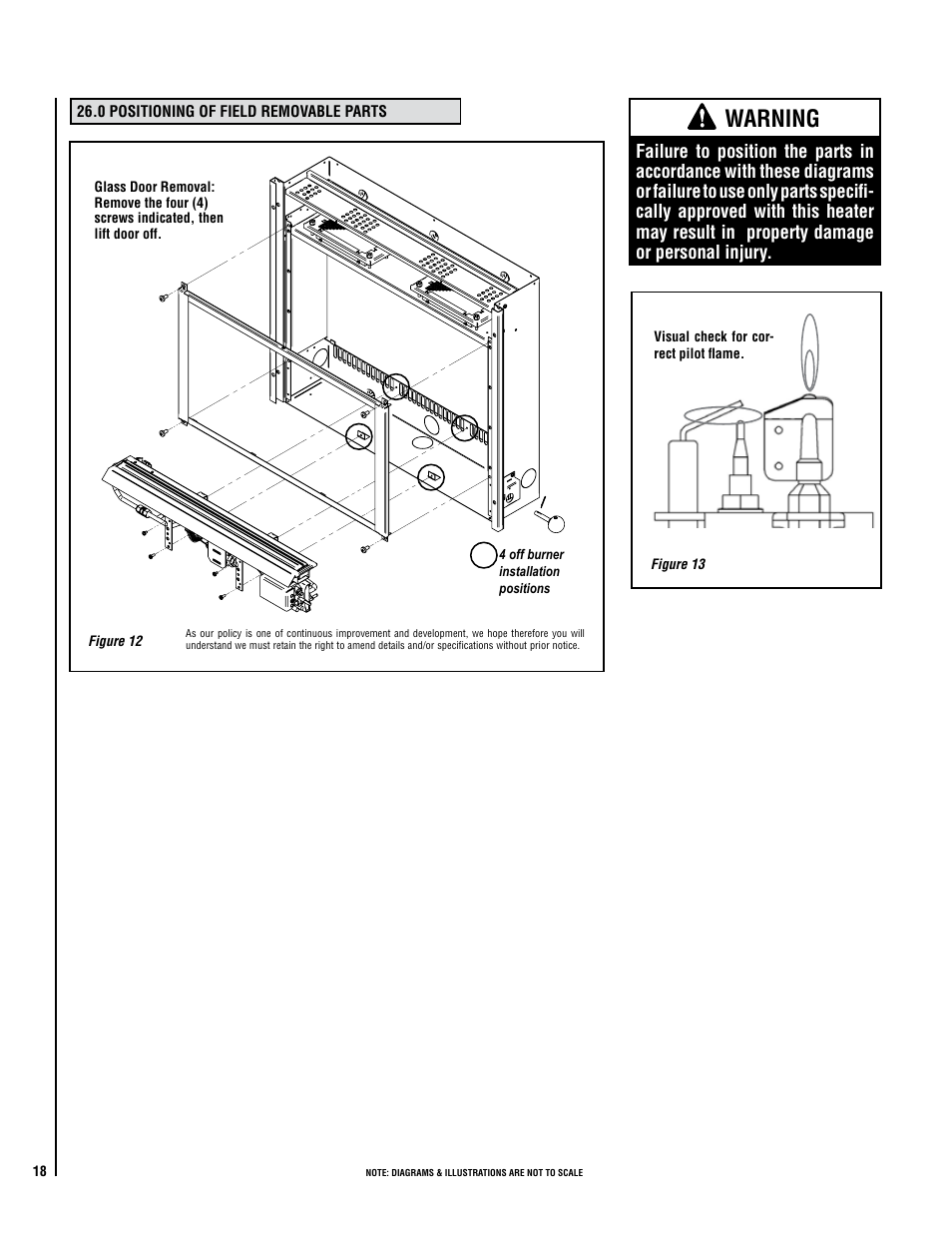 Warning | Lennox Hearth 1000 User Manual | Page 18 / 20