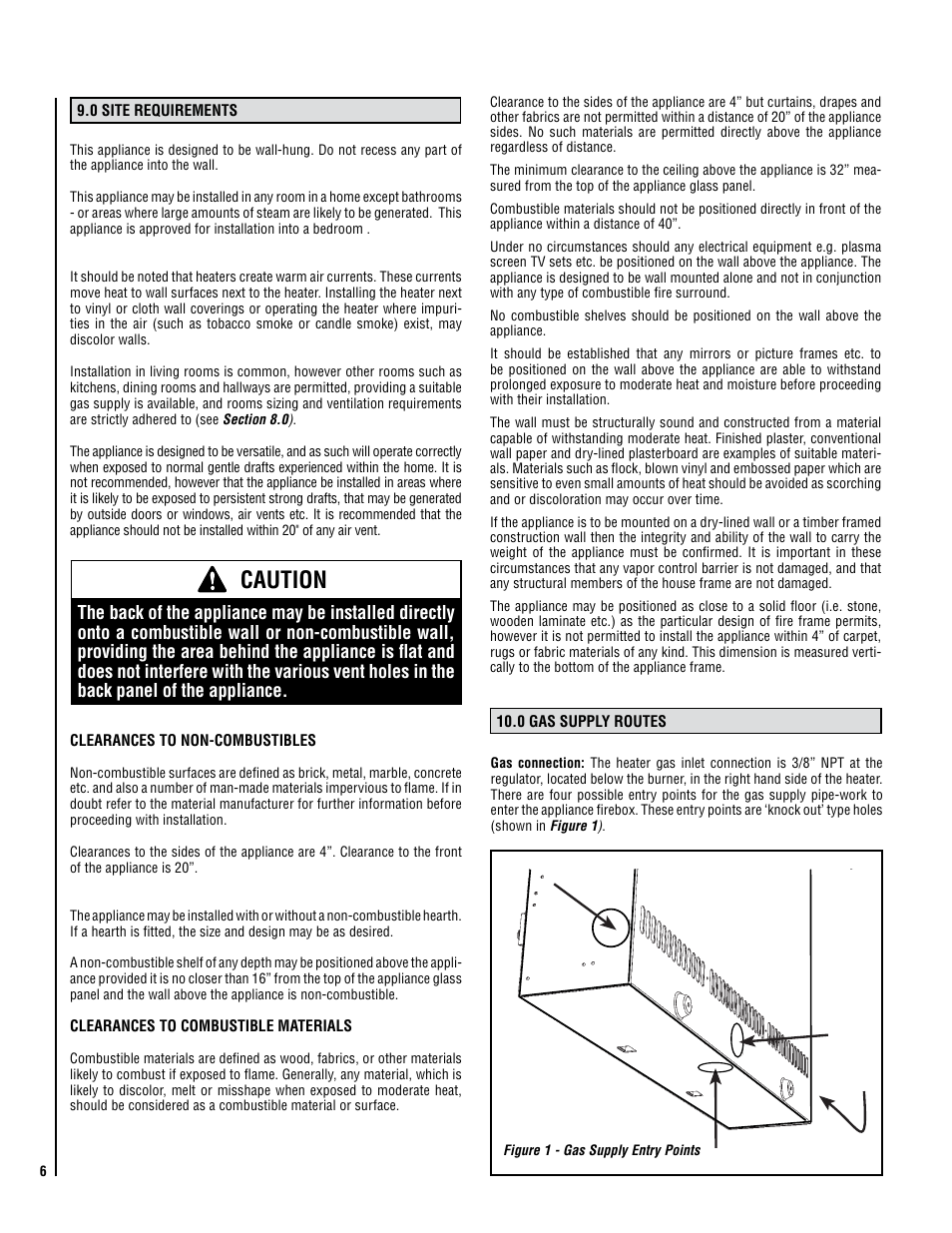 Caution | Lennox Hearth 1000 User Manual | Page 6 / 20