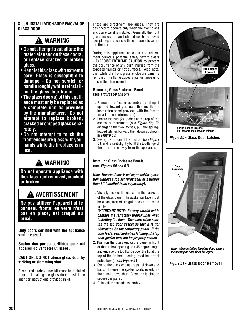 Warning, Avertissement | Lennox Hearth ADAGIO-EN User Manual | Page 28 / 36