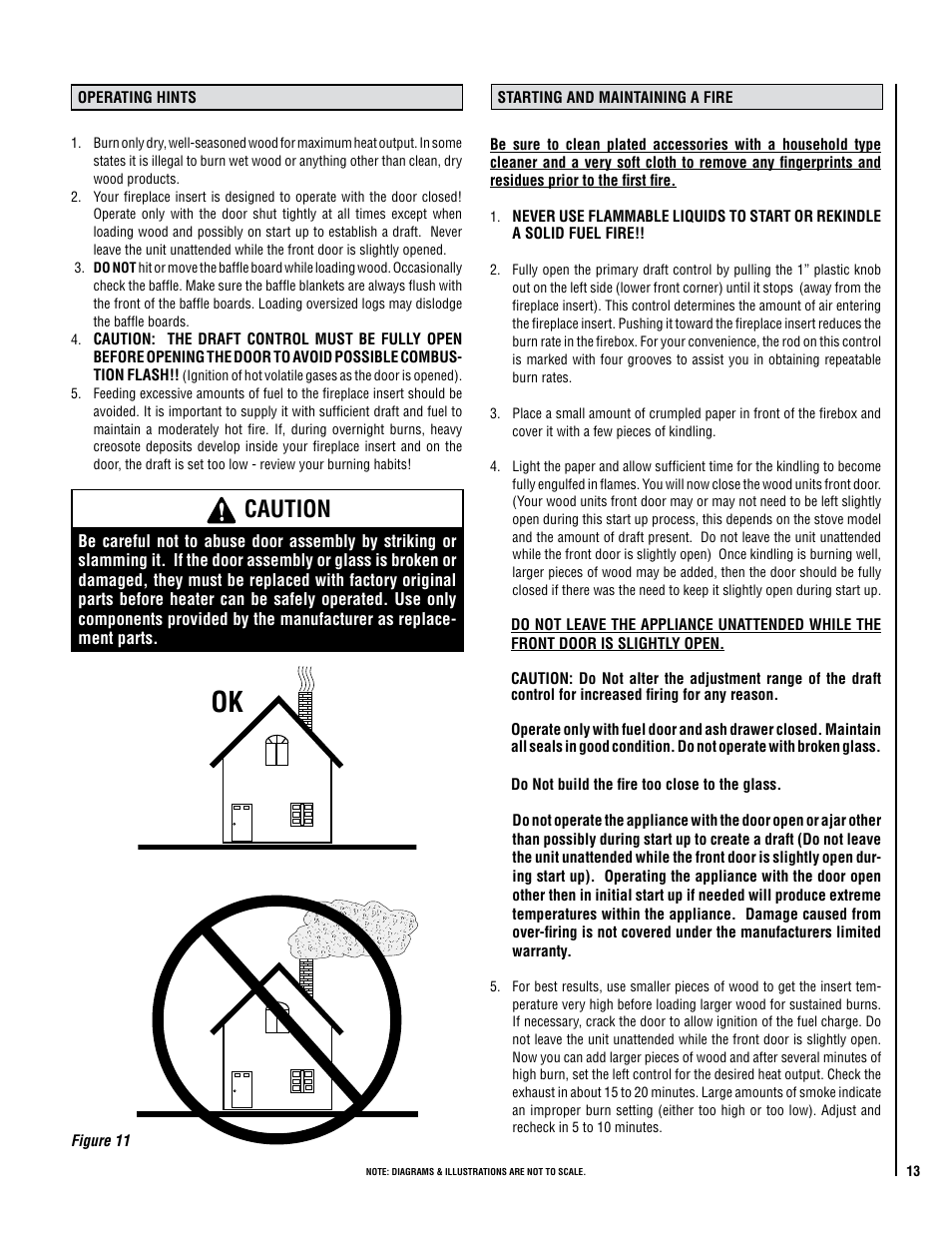 Caution | Lennox Hearth C210 User Manual | Page 13 / 24