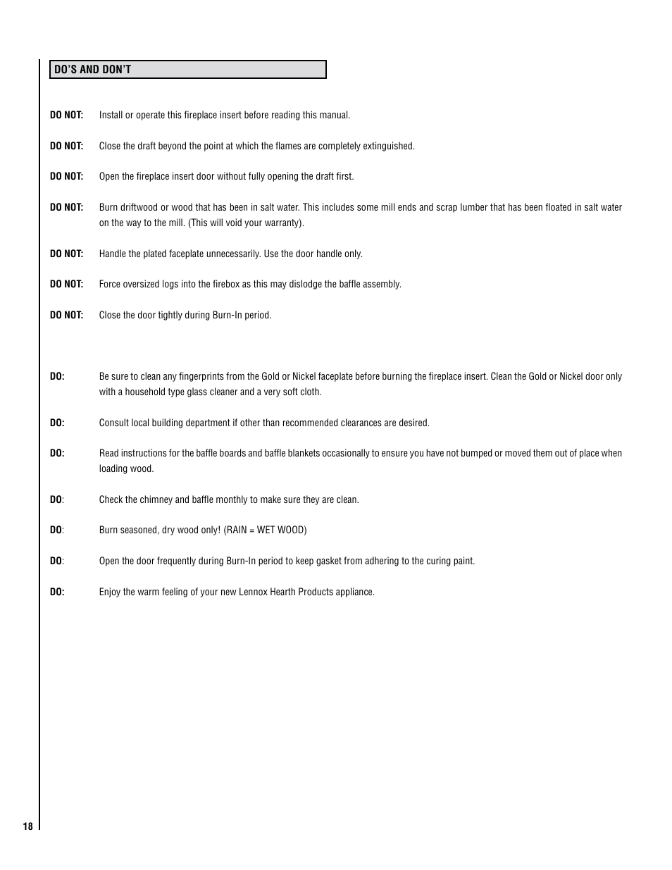 Lennox Hearth C210 User Manual | Page 18 / 24