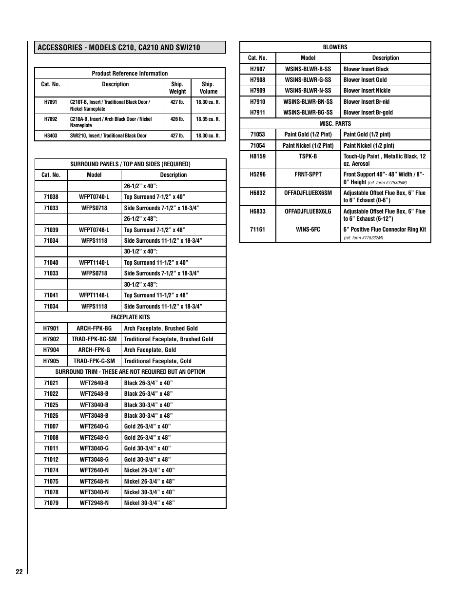 Lennox Hearth C210 User Manual | Page 22 / 24