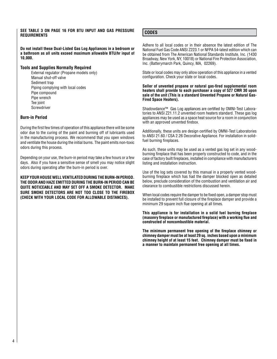 Lennox Hearth SHADOWDANCE LSVFSD-24 User Manual | Page 4 / 20