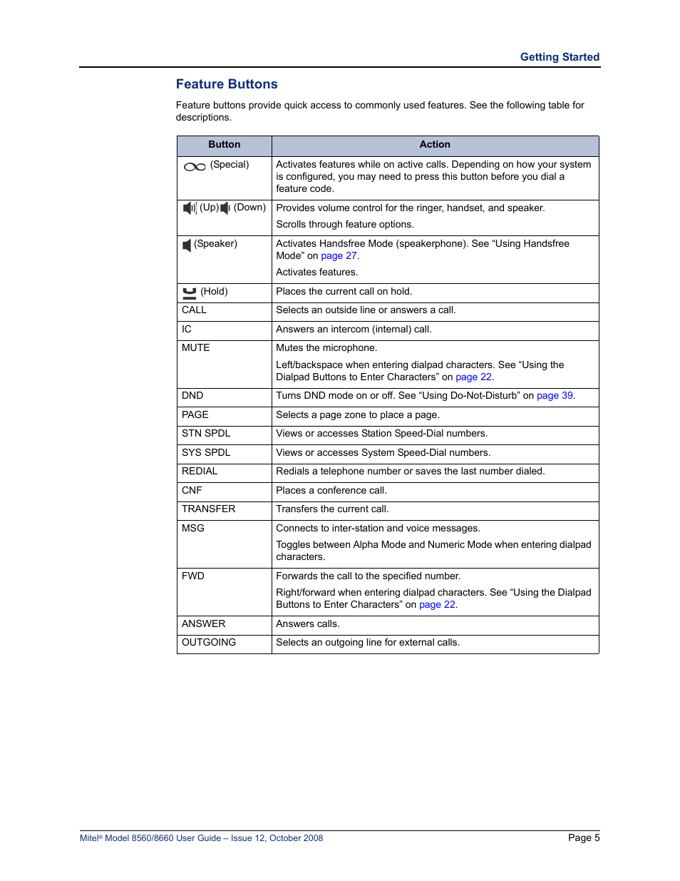 Feature buttons | Lennox Hearth 8560 User Manual | Page 19 / 68