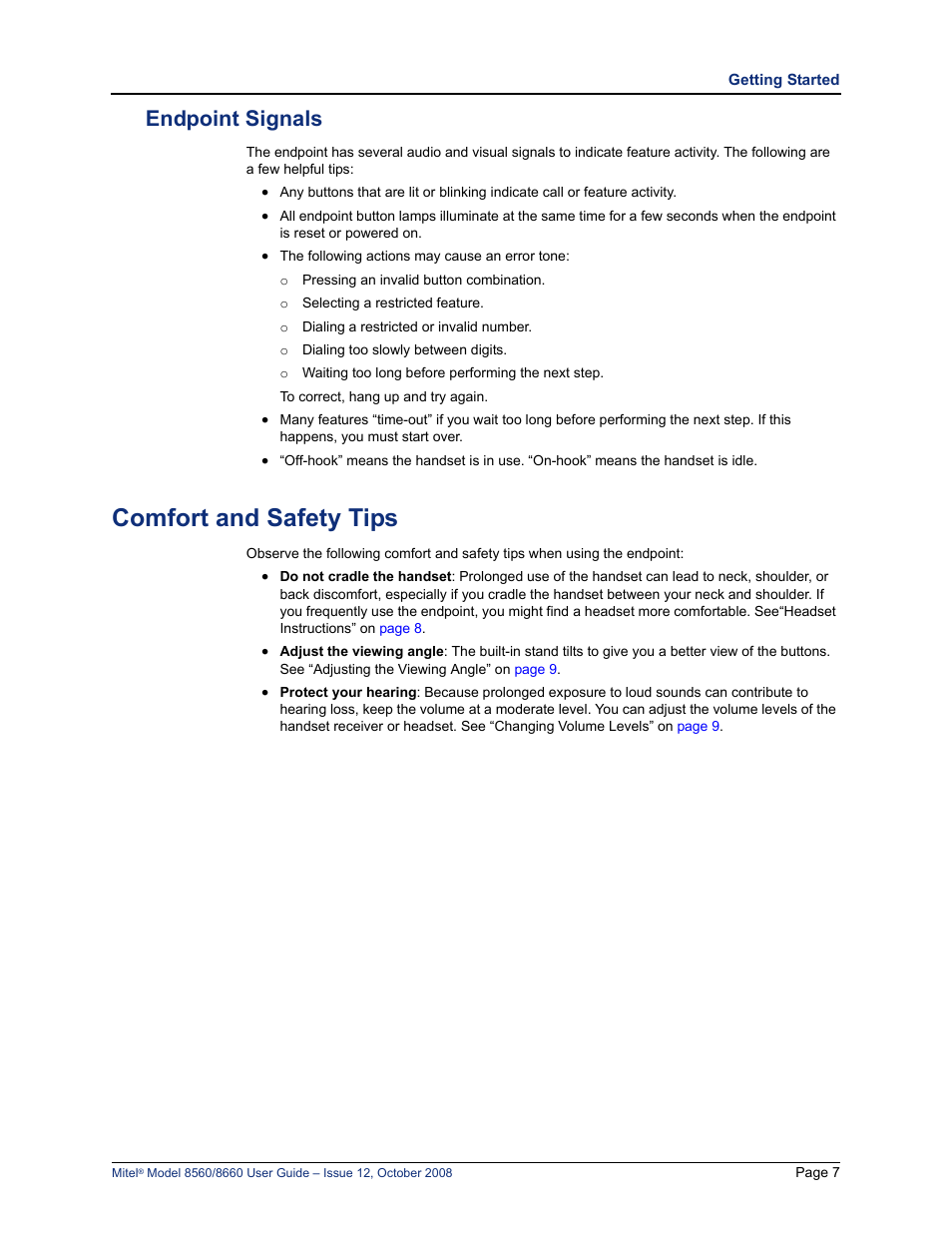 Endpoint signals, Comfort and safety tips | Lennox Hearth 8560 User Manual | Page 21 / 68